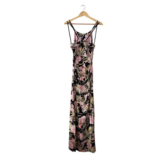 NWT For Love And Lemons Black and Pink Floral Maxi Dress - Picture 2 of 9